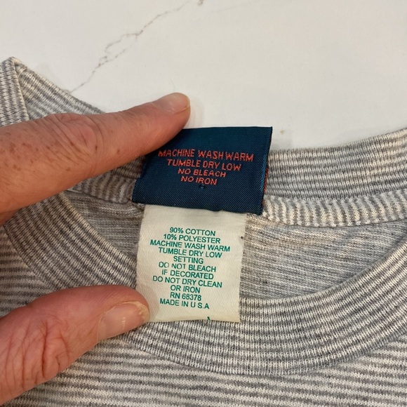 Vintage 90’s Grey Stripe Pro Bowl T-shirt - Picture 4 of 6